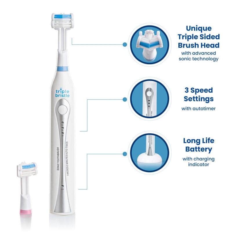 Triple Bristle Original 3-sided Sonic Electric Toothbrush