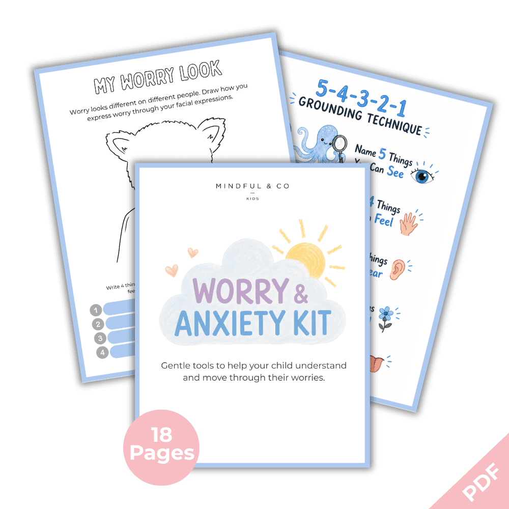 Worry & Anxiety Kit for Kids - Printable Calm-Down Activities & Parent Guide (Ages 4-10)