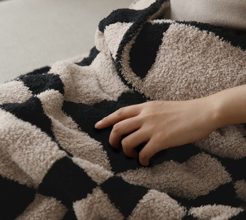 Plush Checkered Throw