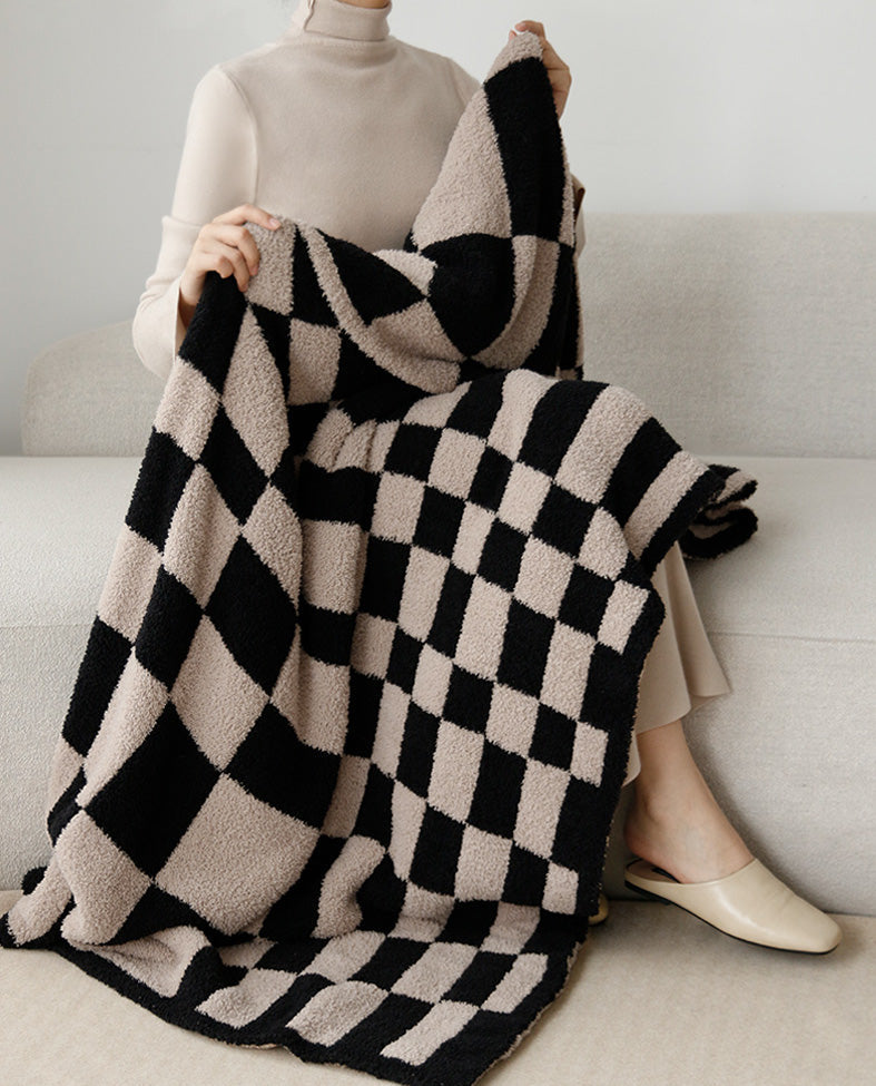 Plush Checkered Throw