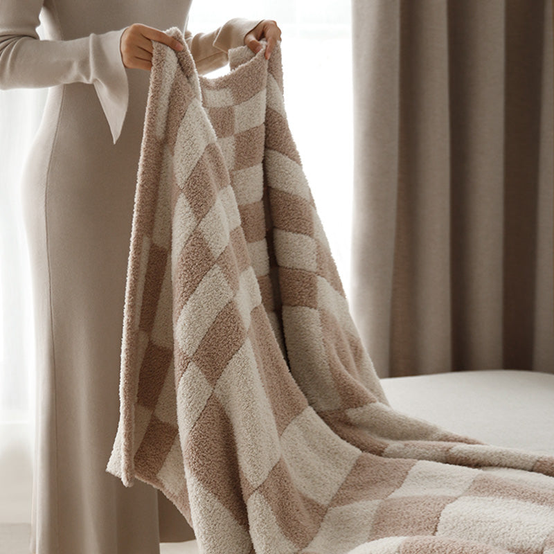 Plush Checkered Throw