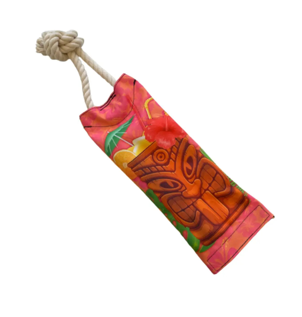 Durable Tiki Drink Floating Water Bottle Tug Dog Toy - Versatile for Beach, Boat & Home