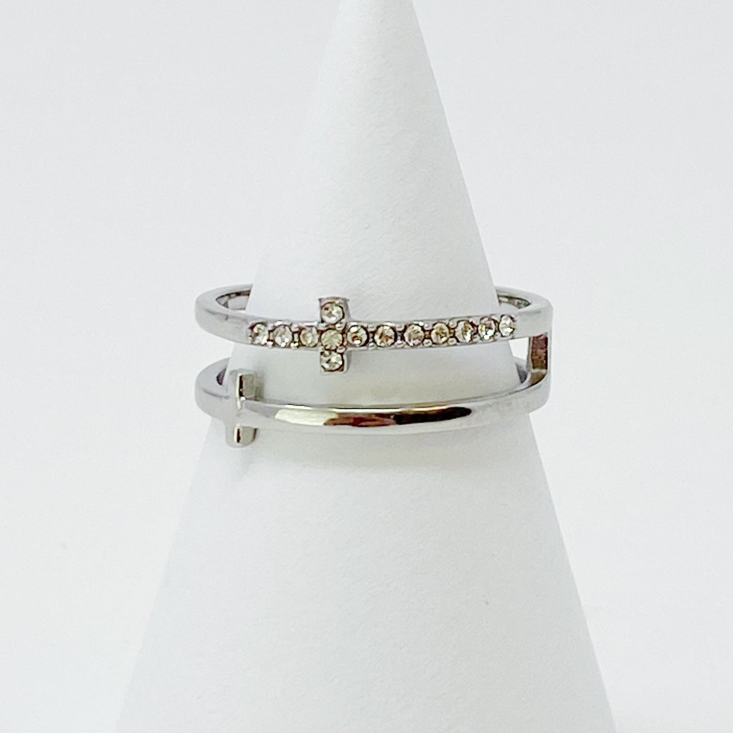 Forever Double Cross Ring