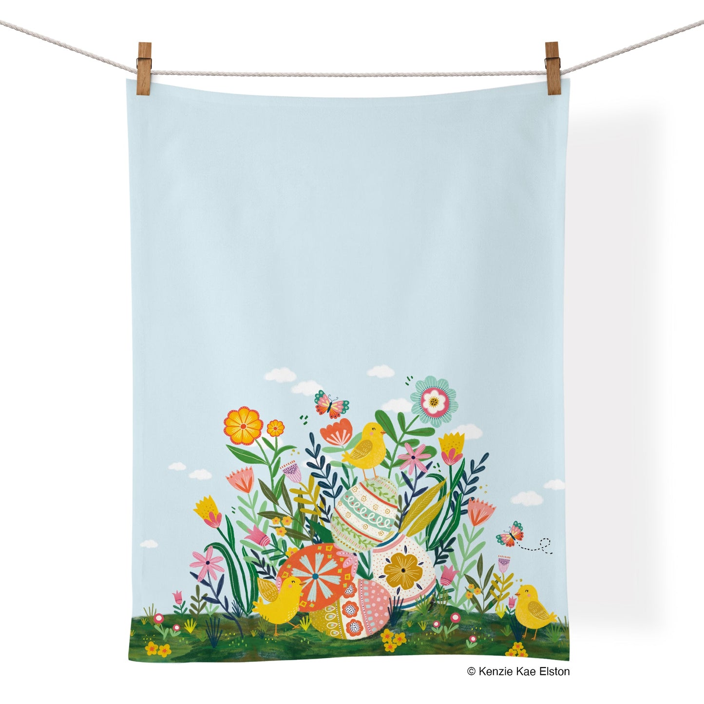 Easter Garden 100% Cotton Kitchen Tea Towel