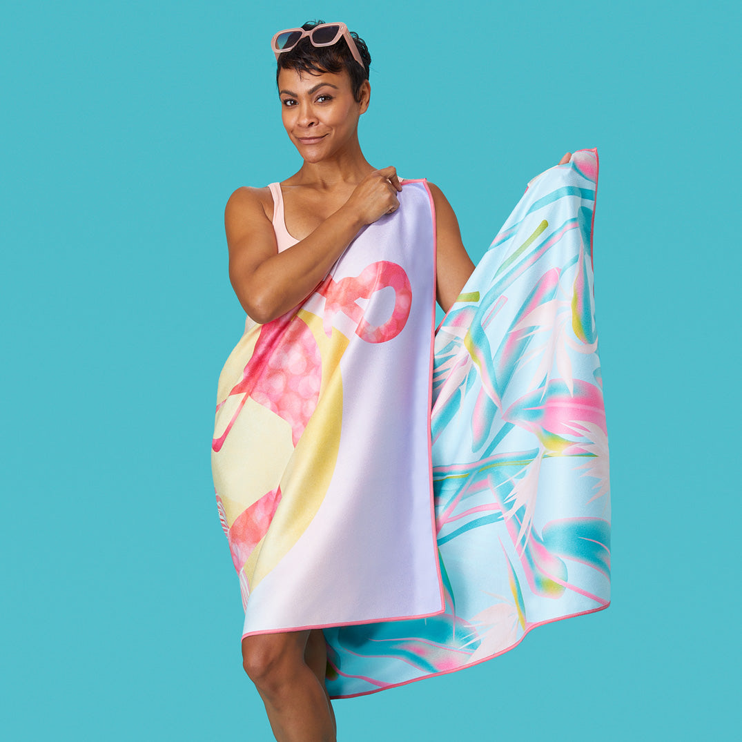 Flamingo Sunset Microfiber Go Big Towel