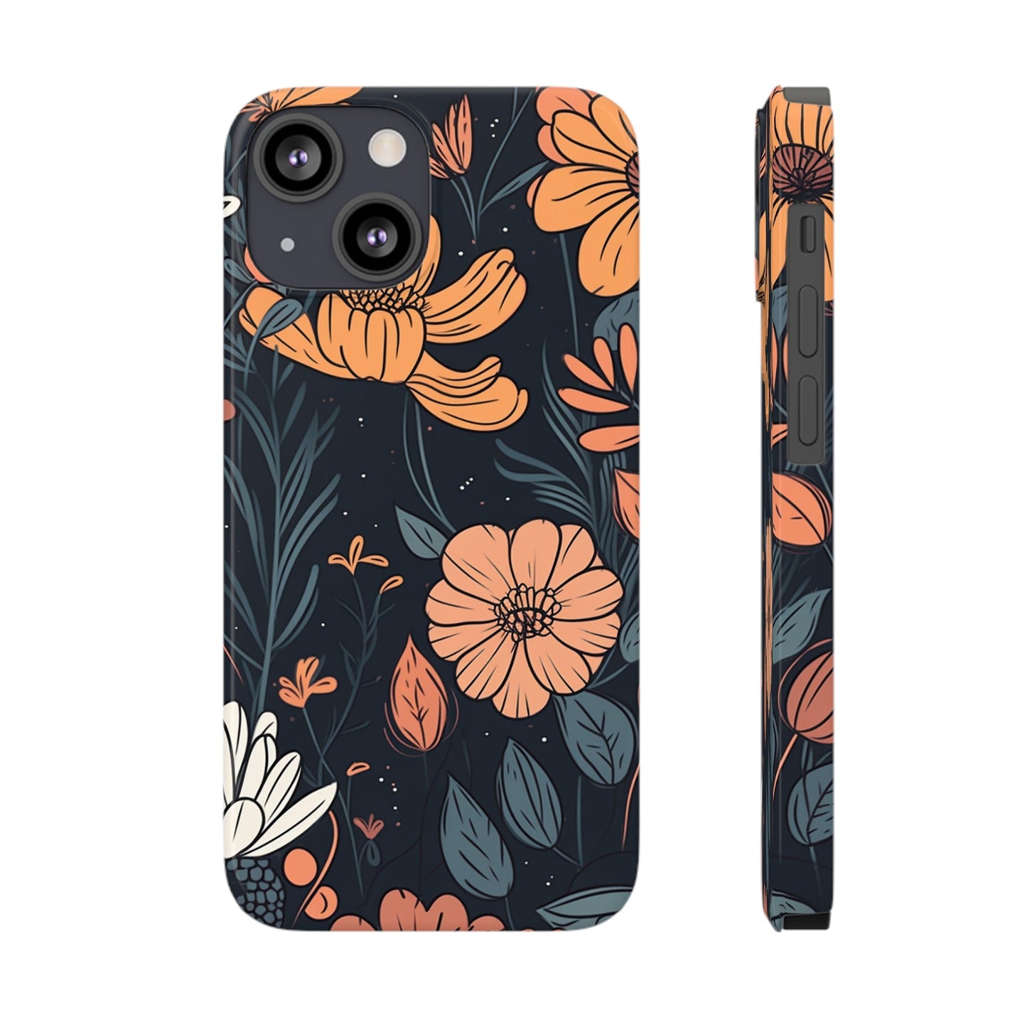 DARK FLOWER PATTERN  | Slim iPhone Case