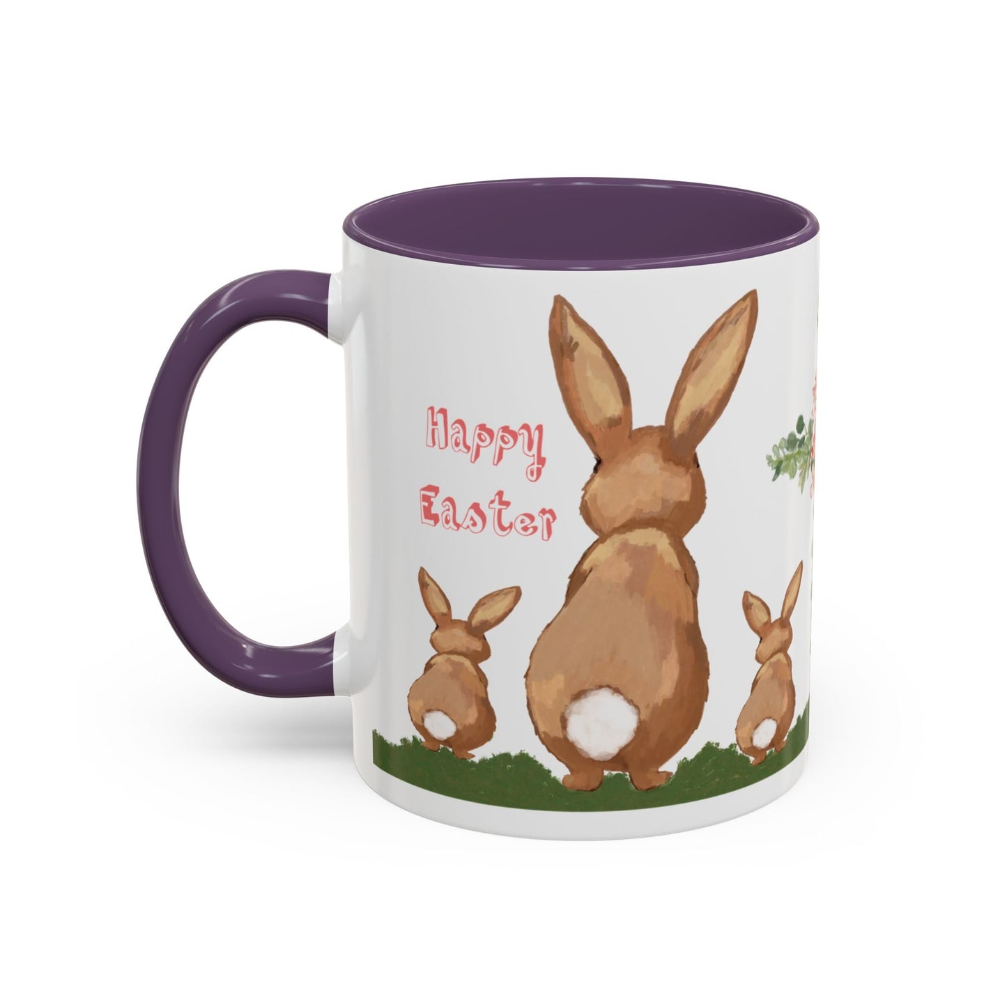 Bunny Love Easter Cross Accent Coffee Mug (11 oz & 15 oz)