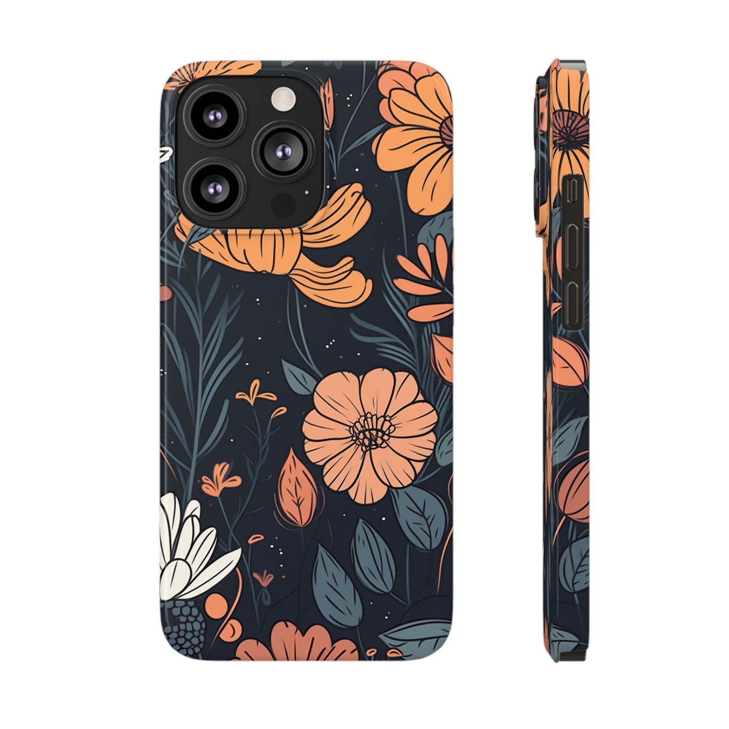 DARK FLOWER PATTERN  | Slim iPhone Case