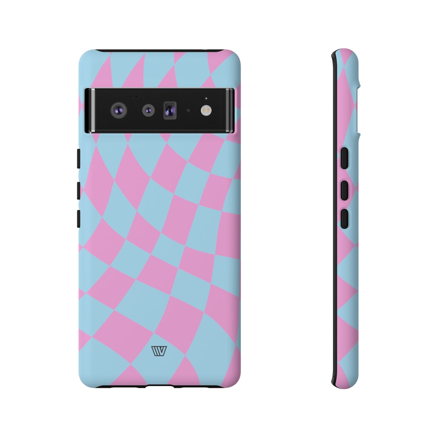 BLUE PINK CURVY CHECKERBOARD | Tough Phone Case