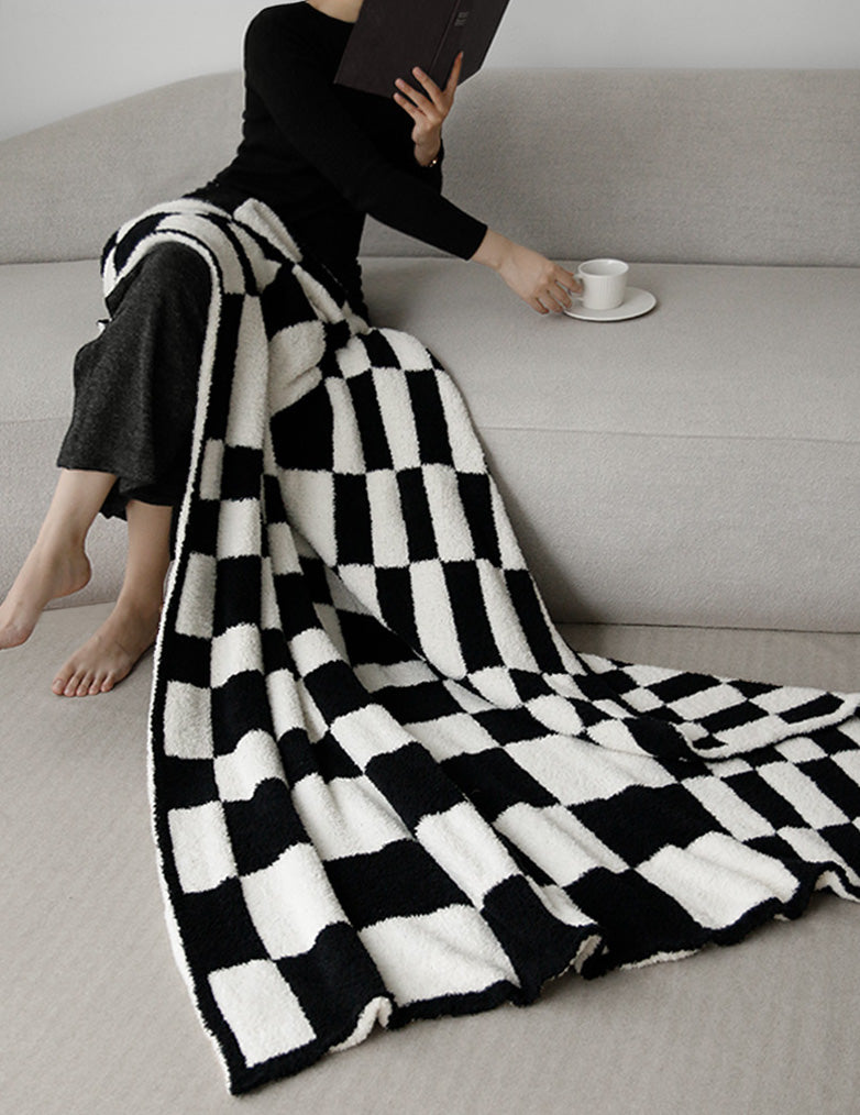 Plush Checkered Throw