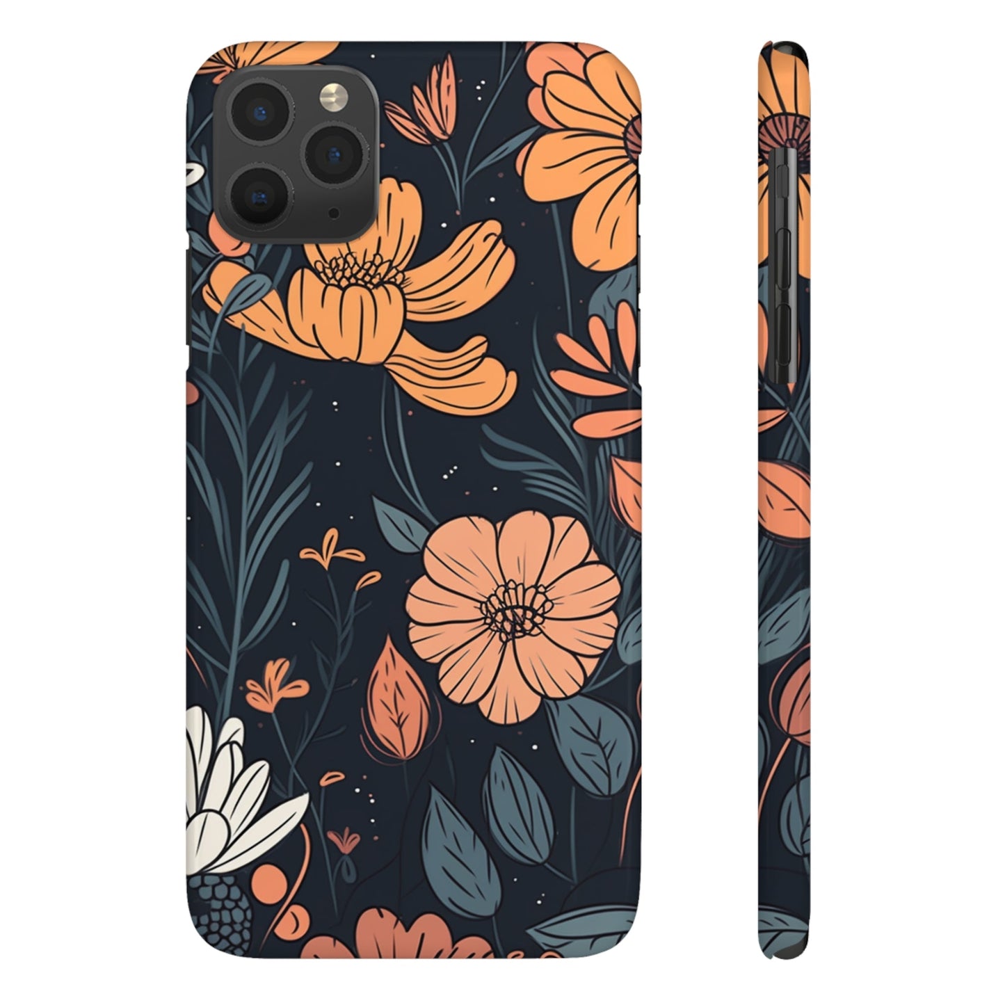 DARK FLOWER PATTERN  | Slim iPhone Case