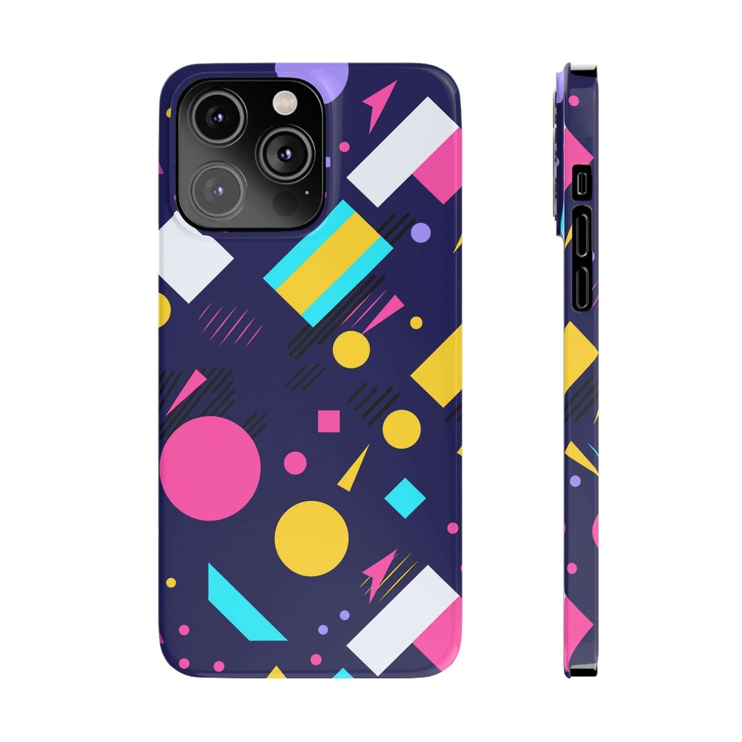 80s / 90s RETRO PATTERN DARK  | Slim iPhone Case