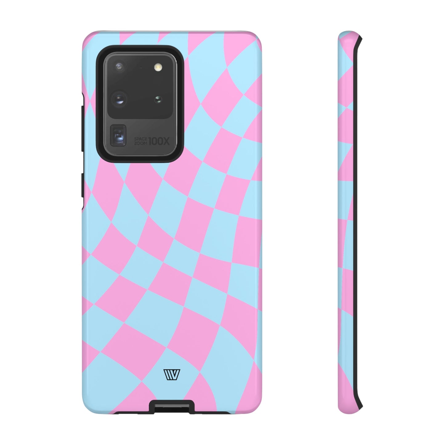 BLUE PINK CURVY CHECKERBOARD | Tough Phone Case