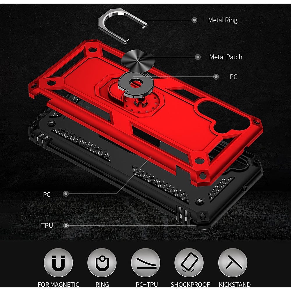 Red Military Kickstand Series Case with Belt Clip - Samsung Galaxy A13 5G