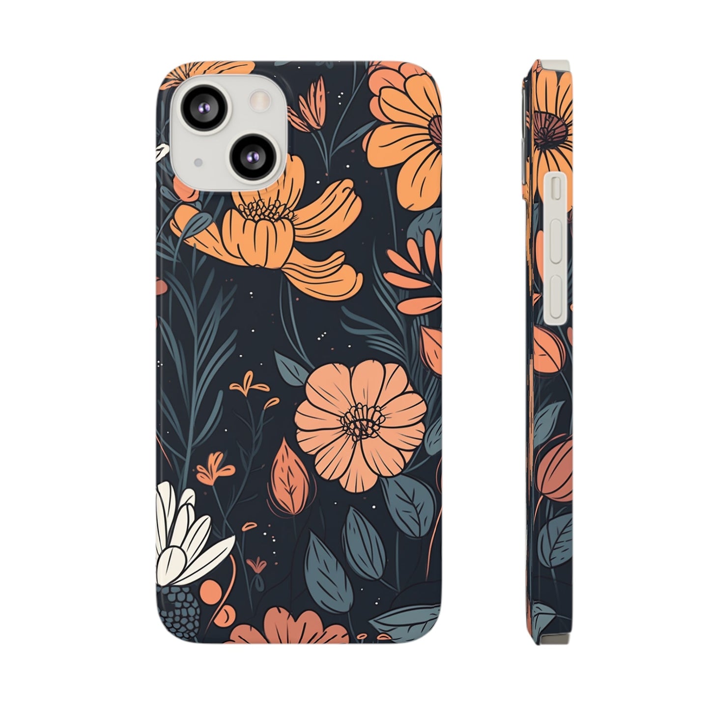 DARK FLOWER PATTERN  | Slim iPhone Case