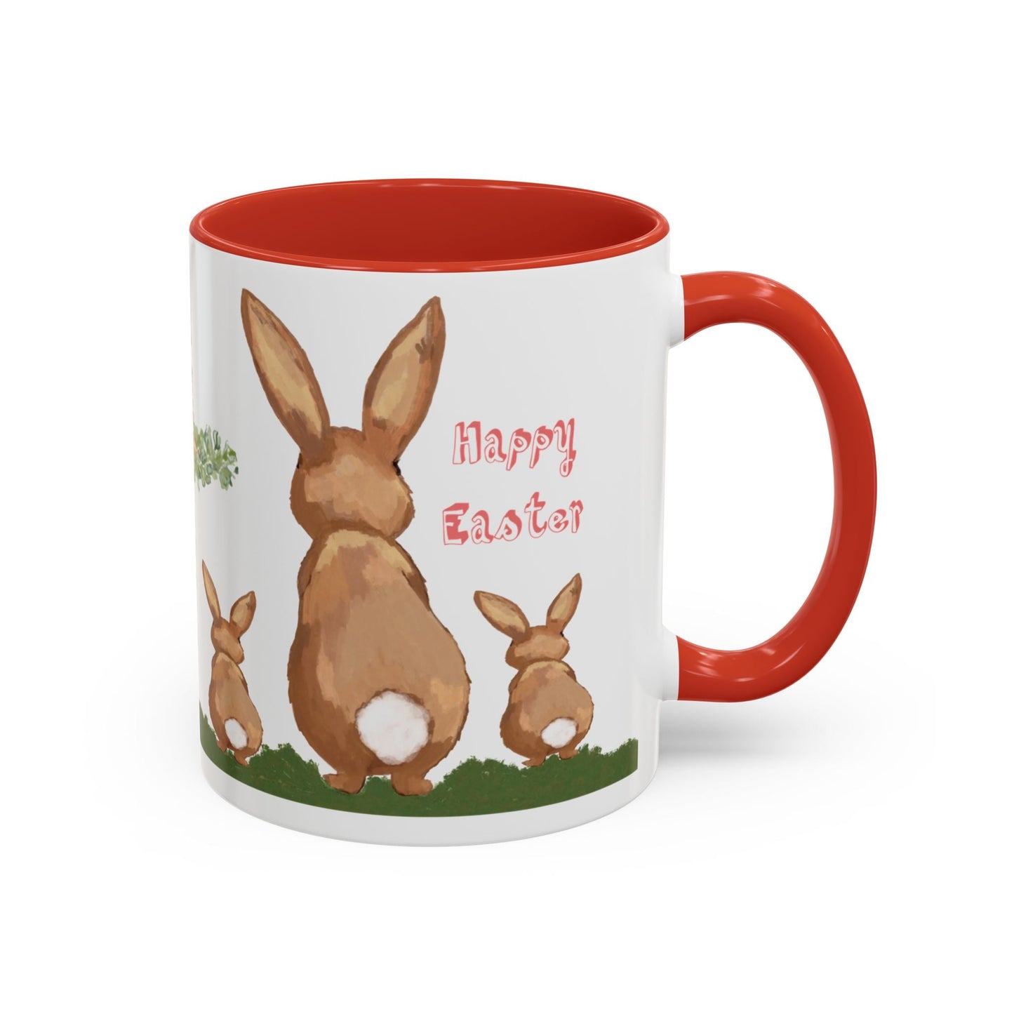 Bunny Love Easter Cross Accent Coffee Mug (11 oz & 15 oz)