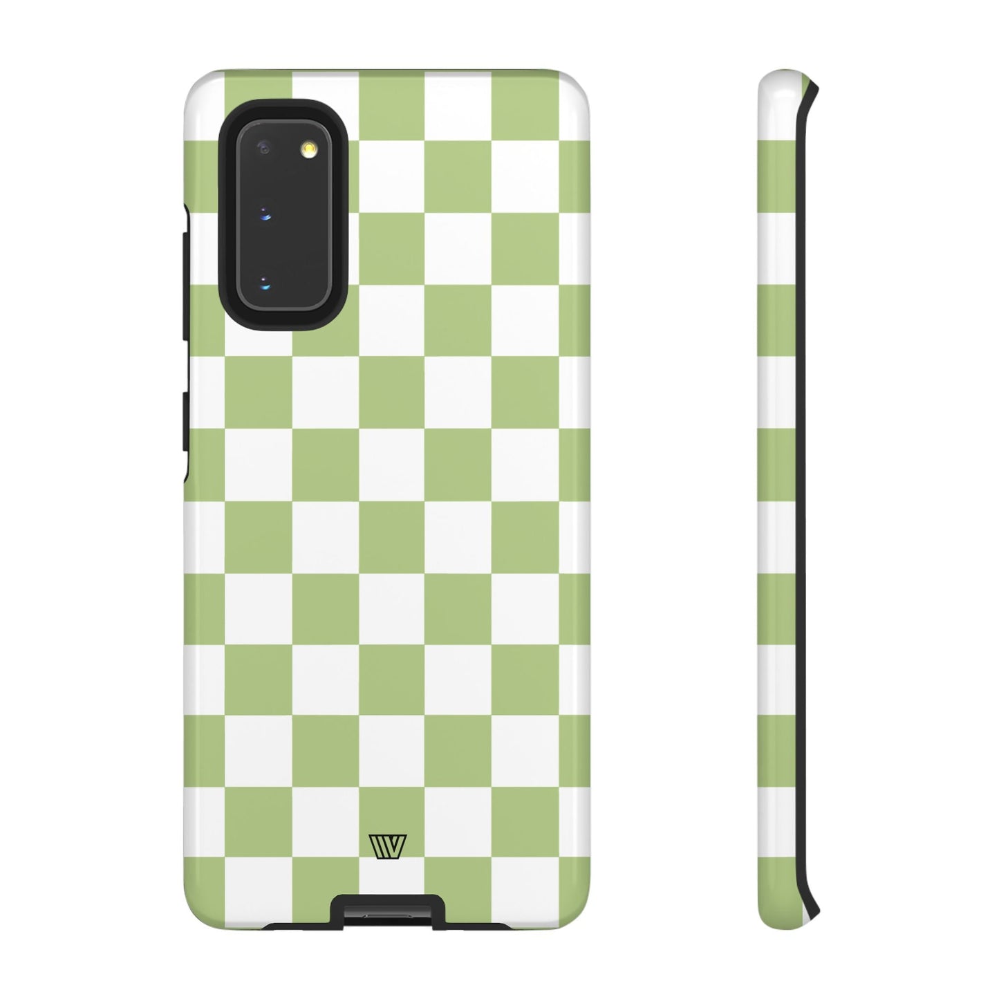 PALE OLIVE WHITE CHECKERBOARD | Tough Phone Case