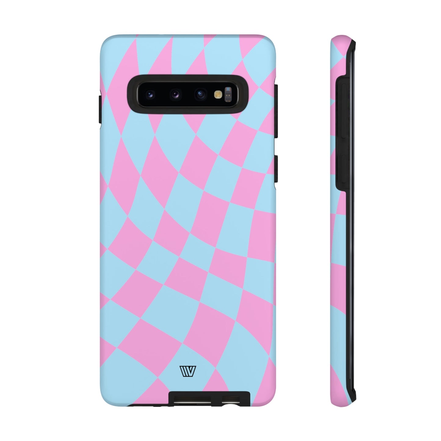 BLUE PINK CURVY CHECKERBOARD | Tough Phone Case