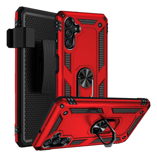 Red Military Kickstand Series Case with Belt Clip - Samsung Galaxy A13 5G