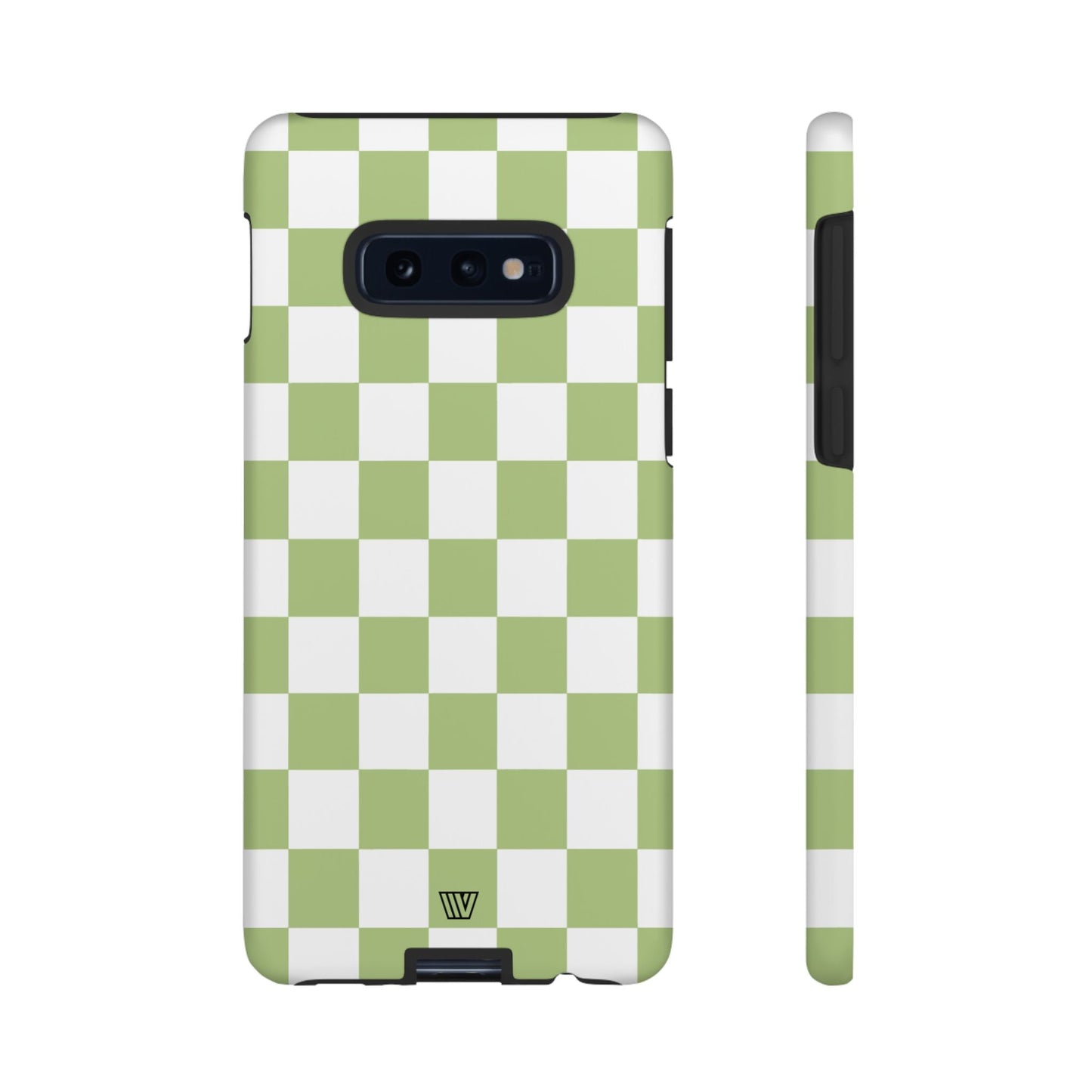 PALE OLIVE WHITE CHECKERBOARD | Tough Phone Case