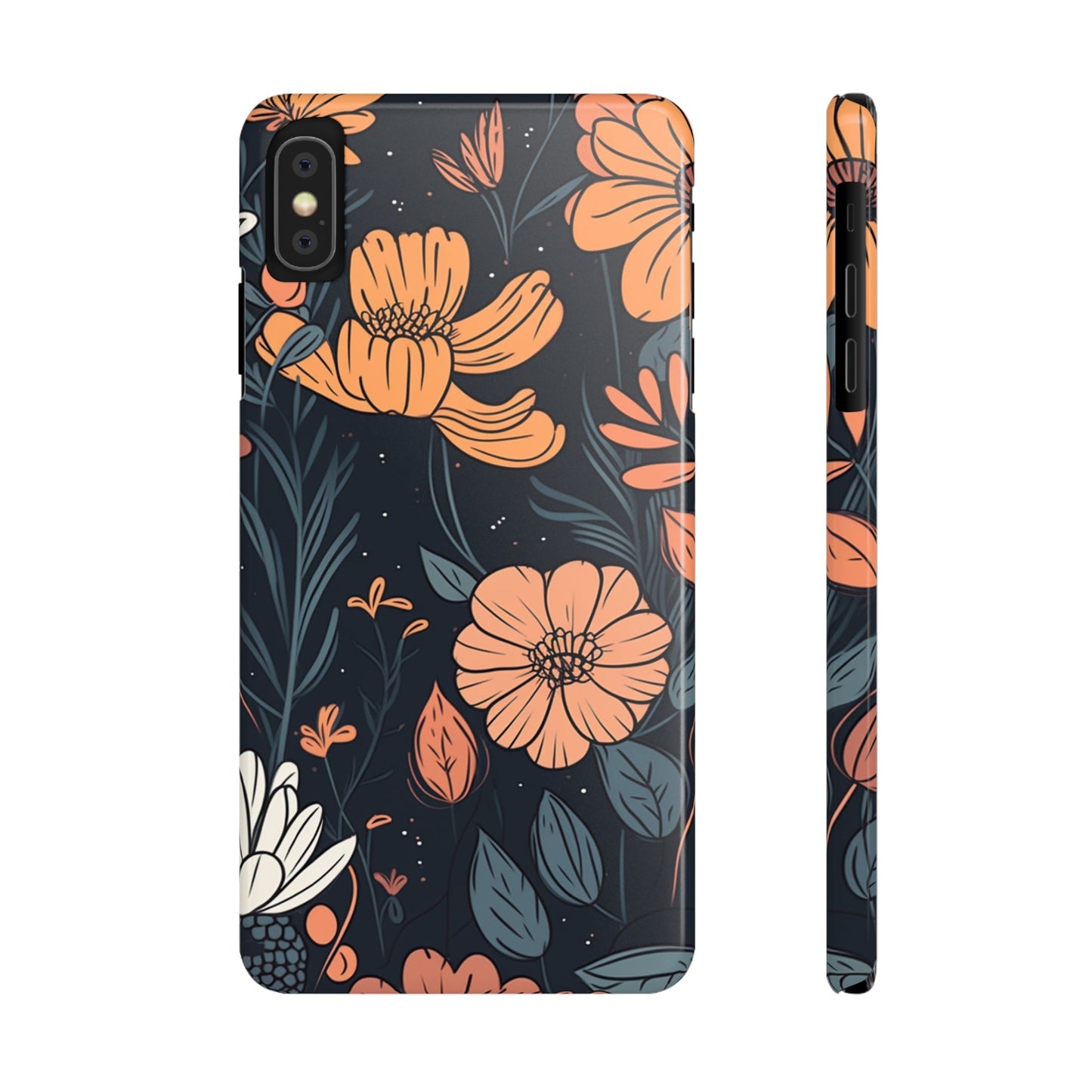 DARK FLOWER PATTERN  | Slim iPhone Case