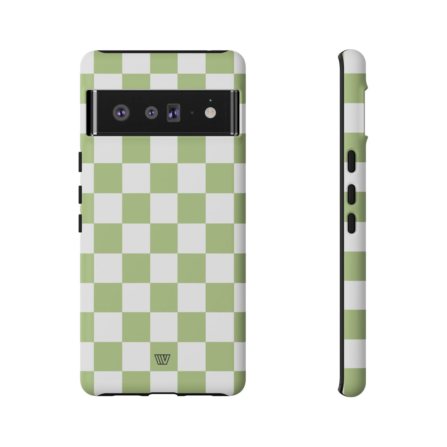 PALE OLIVE WHITE CHECKERBOARD | Tough Phone Case