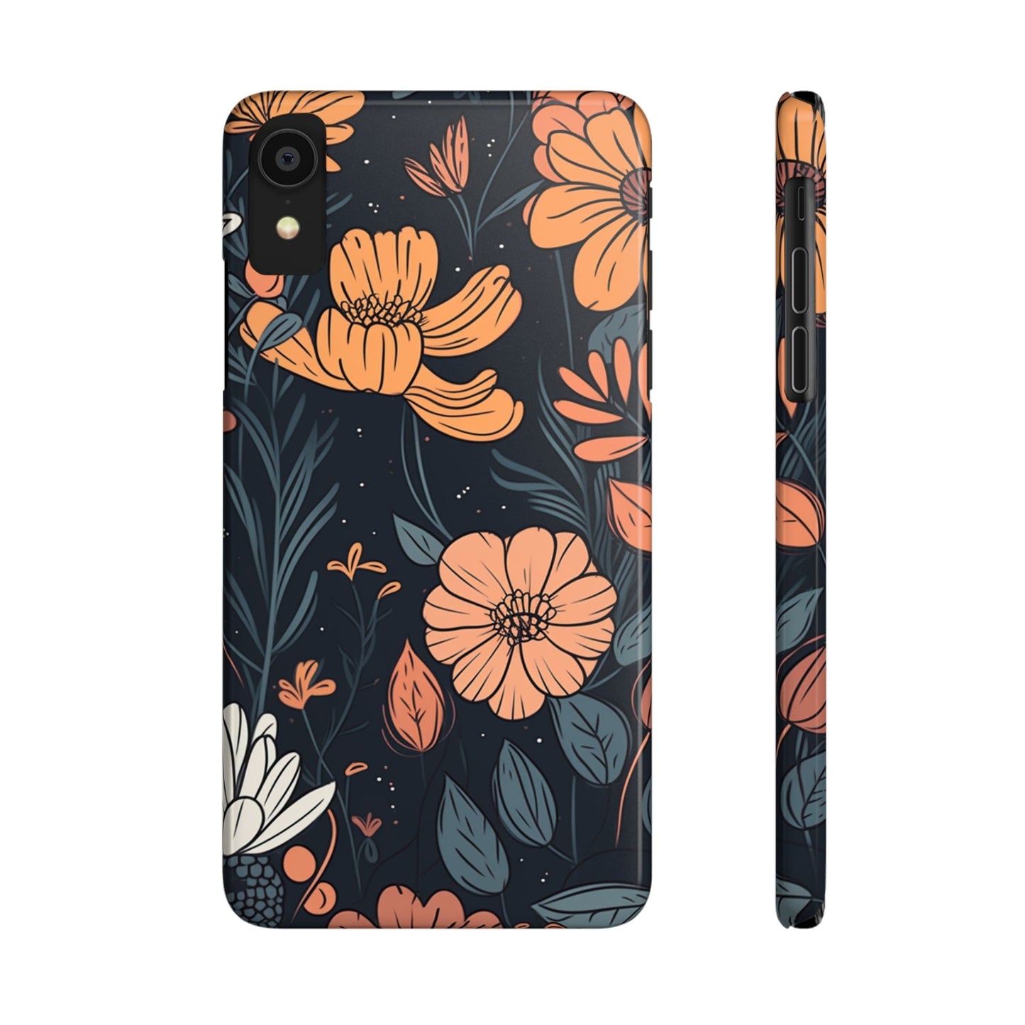 DARK FLOWER PATTERN  | Slim iPhone Case