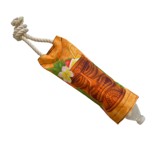 Durable Tiki Drink Floating Water Bottle Tug Dog Toy - Versatile for Beach, Boat & Home