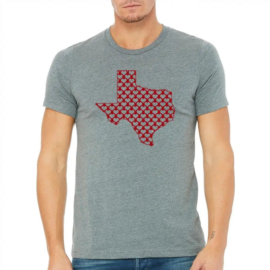 Men's Print Shirt - Texas hearts