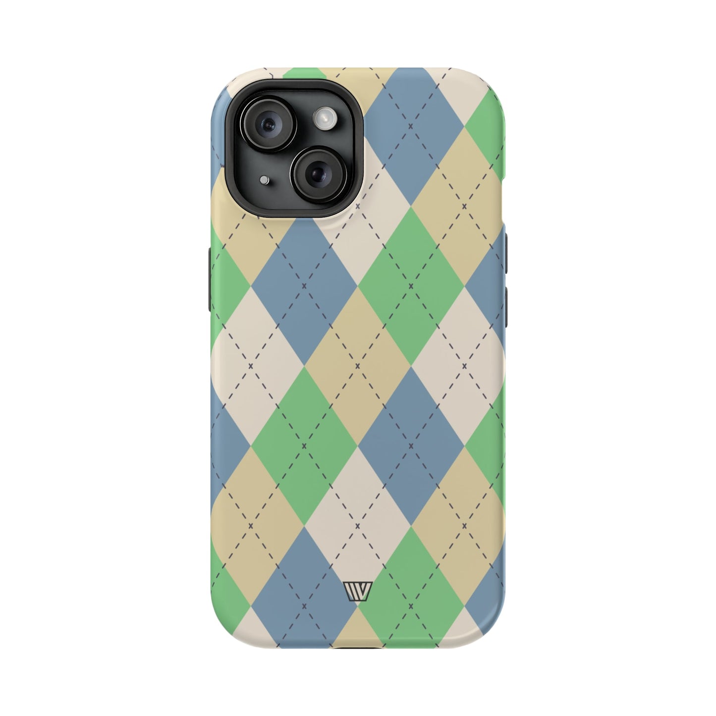 GREEN BLUE BEIGE ARGYLE | MagSafe Tough iPhone Case