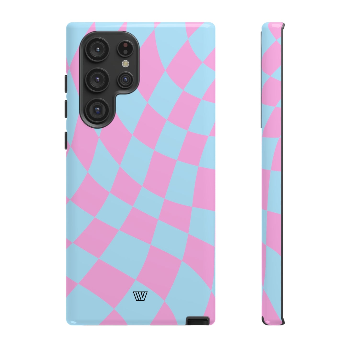 BLUE PINK CURVY CHECKERBOARD | Tough Phone Case