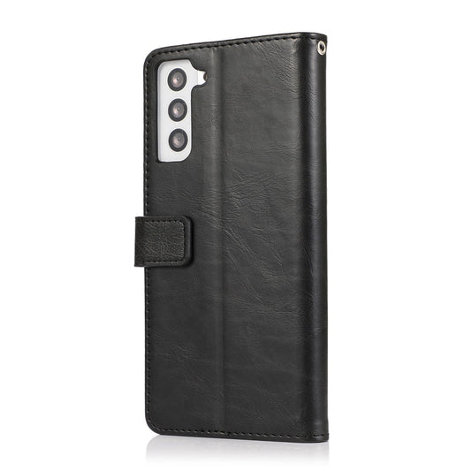 Folio Black Leather Wallet Case - Samsung Galaxy S22