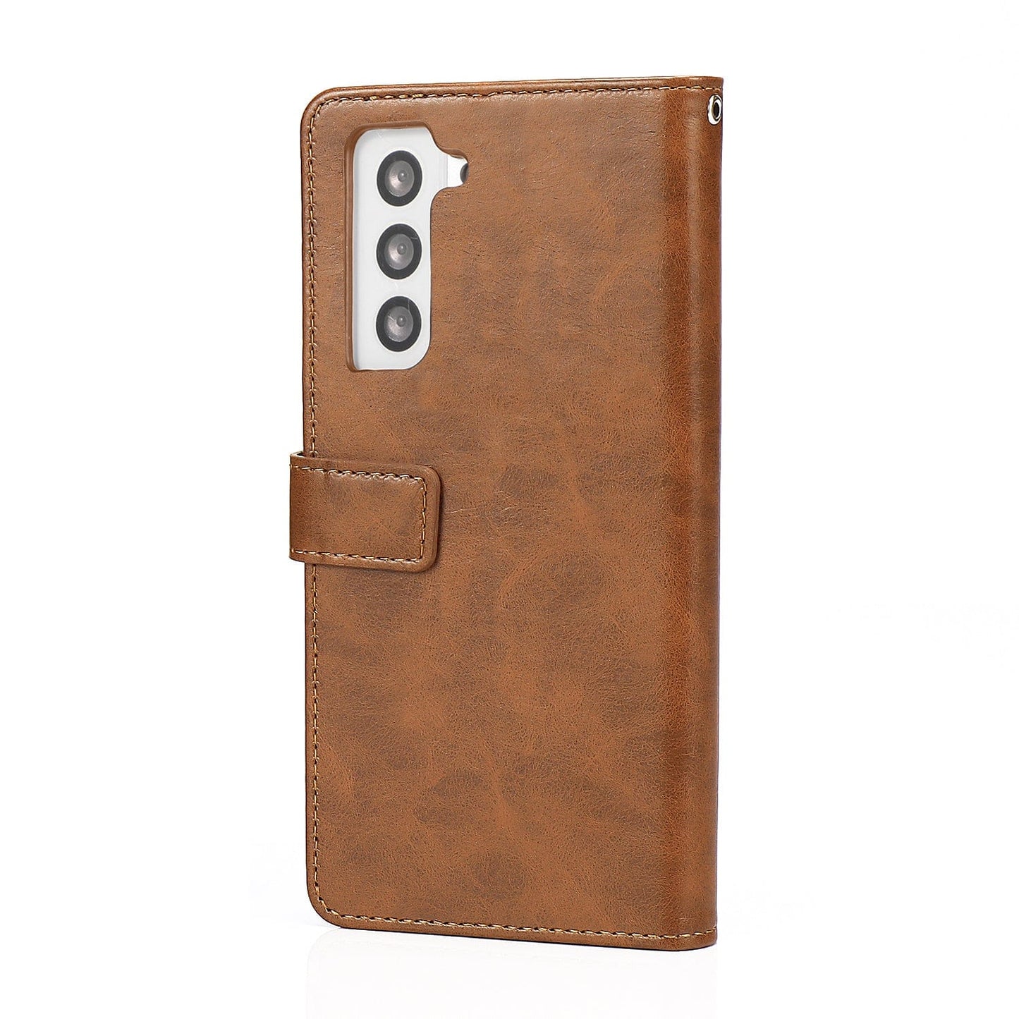 Indy Series Genuine Leather Wallet Case for Samsung Galaxy S23+ with Kickstand and Card Slots