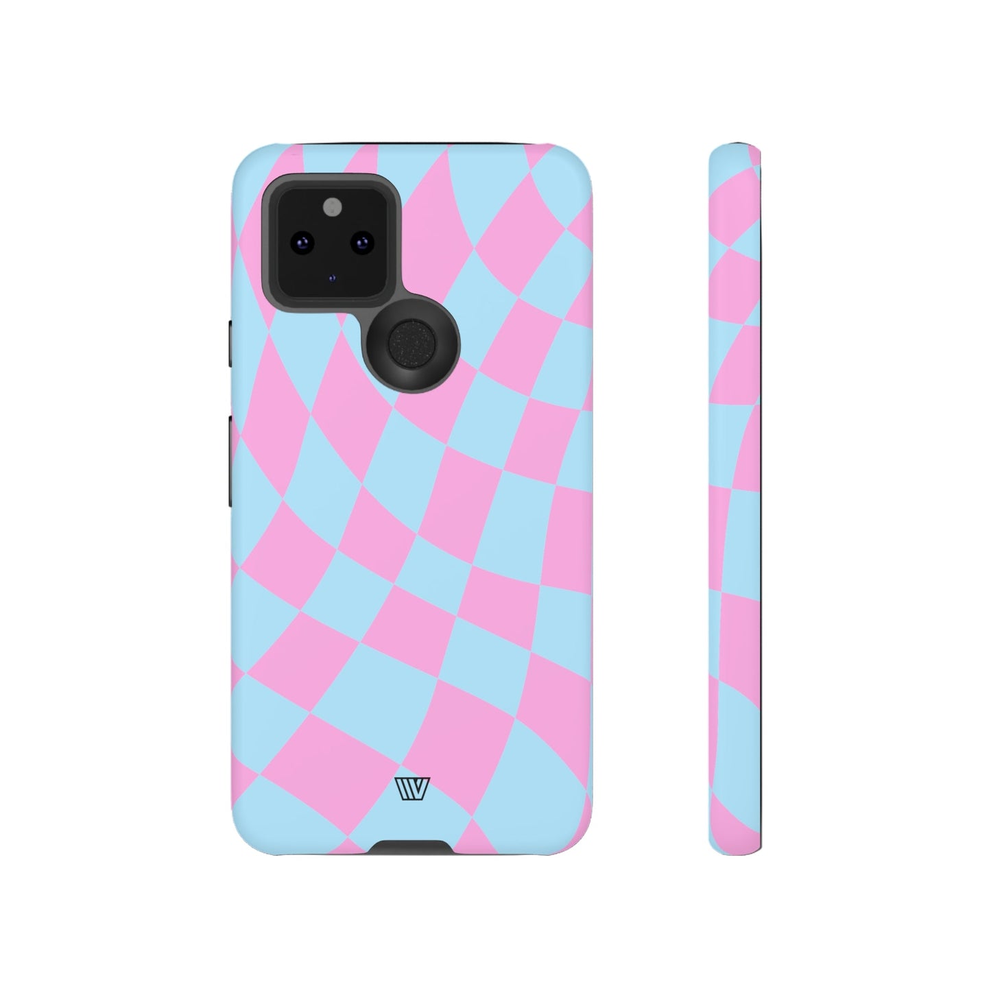 BLUE PINK CURVY CHECKERBOARD | Tough Phone Case