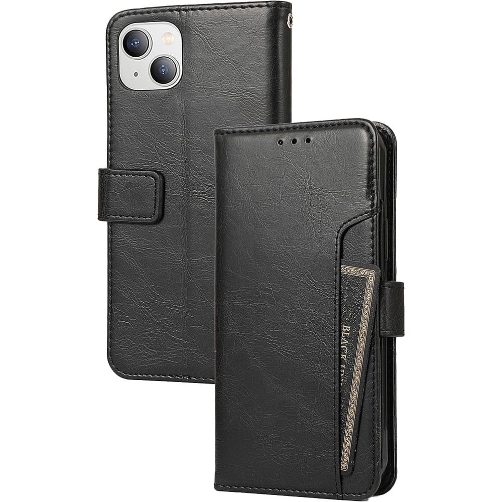 Indy Series Eco-Friendly Leather Wallet Case for iPhone 14 - Kickstand & Card Compartments