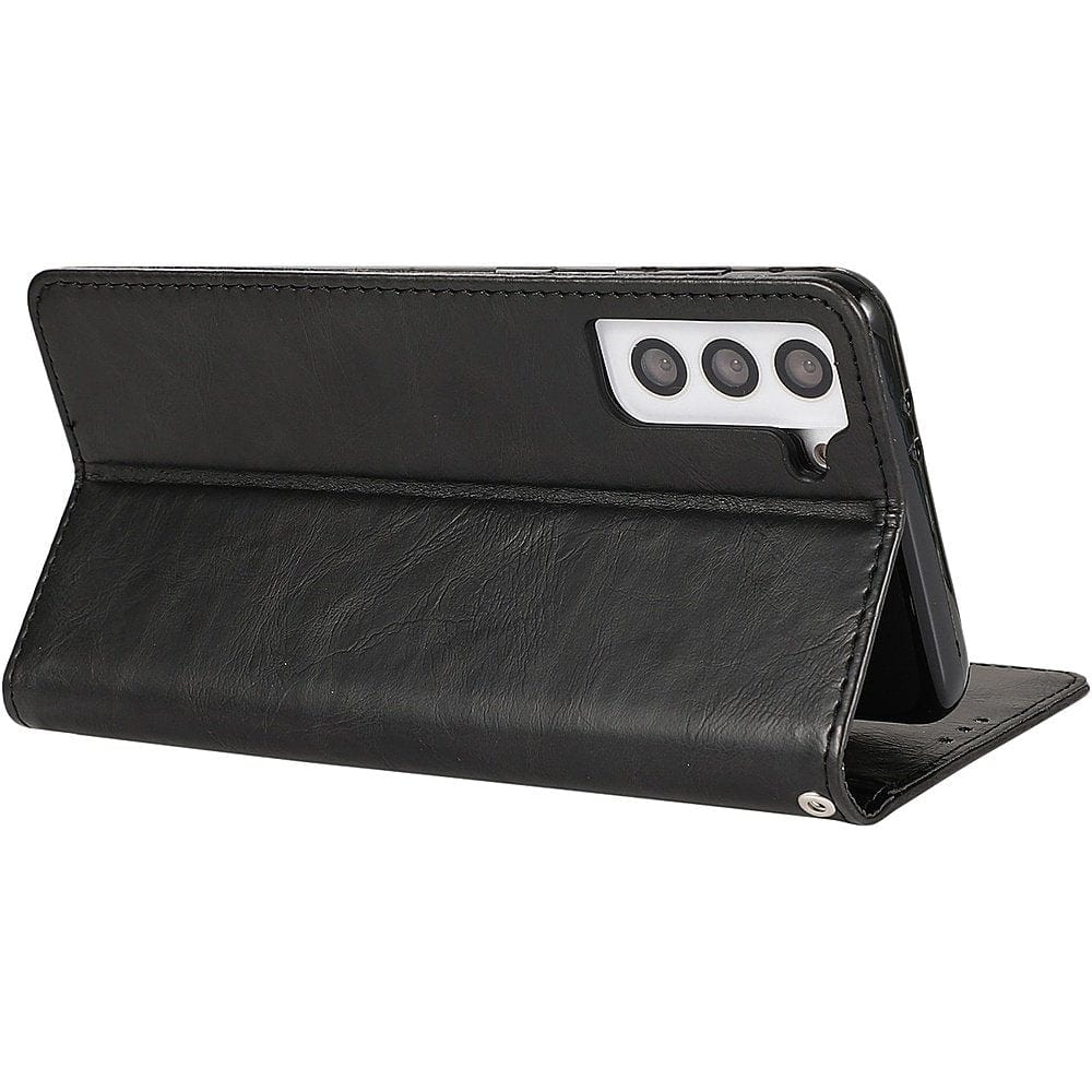 Indy Series Genuine Leather Wallet Case for Samsung Galaxy S23+ with Kickstand and Card Slots