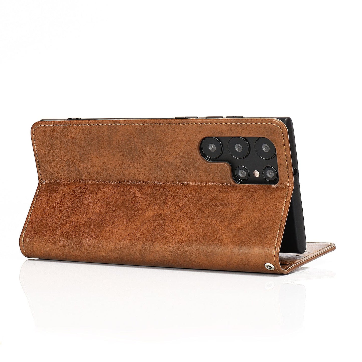 Indy Series Genuine Leather Wallet Case With Kickstand for Samsung Galaxy S23 Ultra - Durable & Stylish