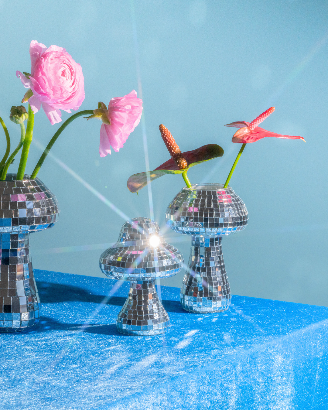 Mushroom Disco Vase - Silver