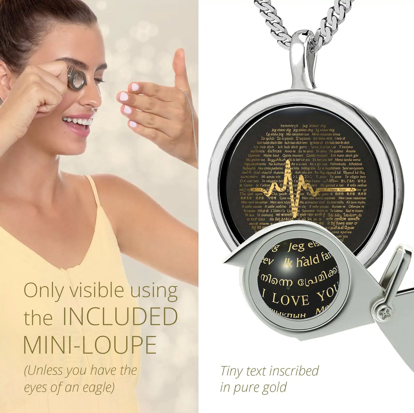 Heartbeat of Love Necklace Over 100 Languages I Love You Pendant