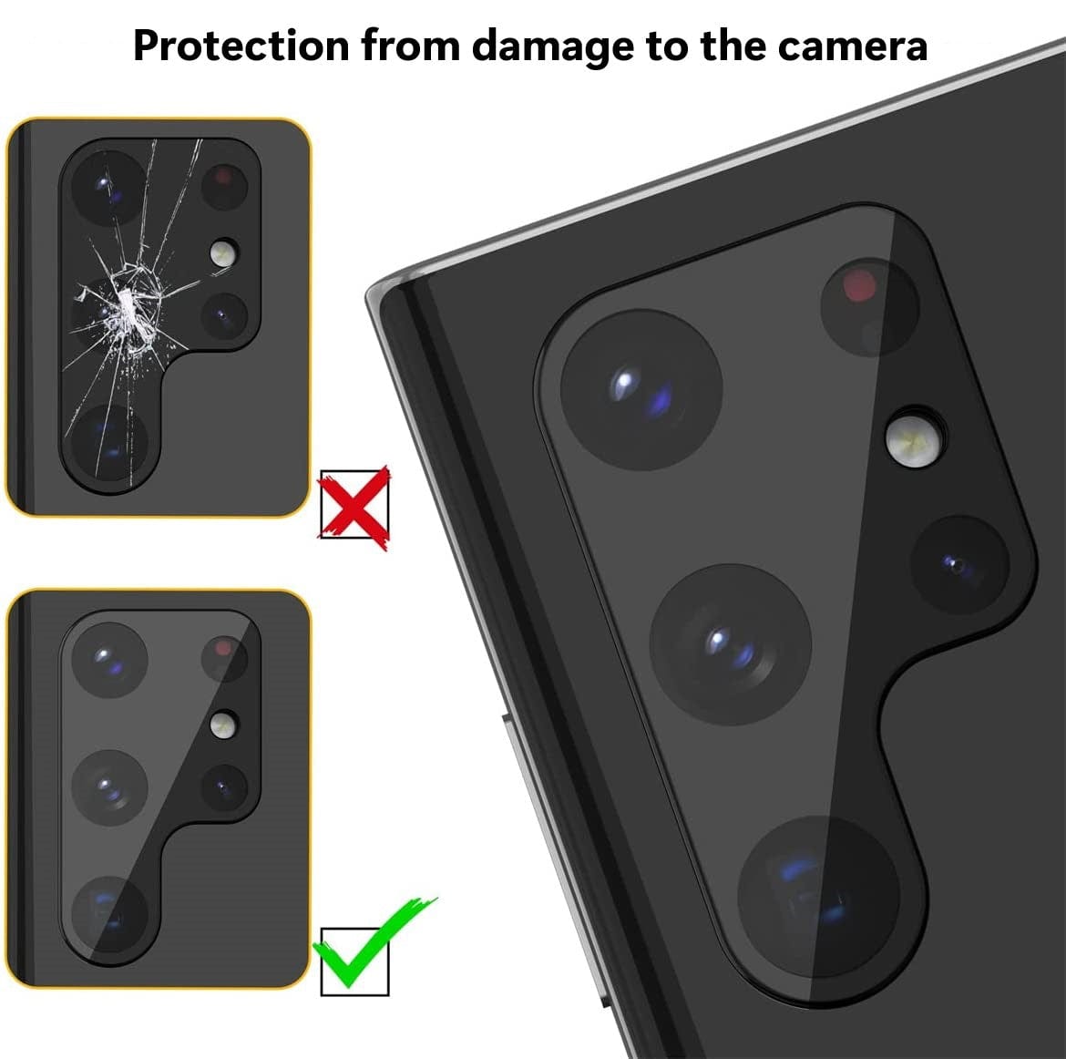 ZeroDamage Camera Lens Protector (2-Pack) - Samsung Galaxy S22 Ultra