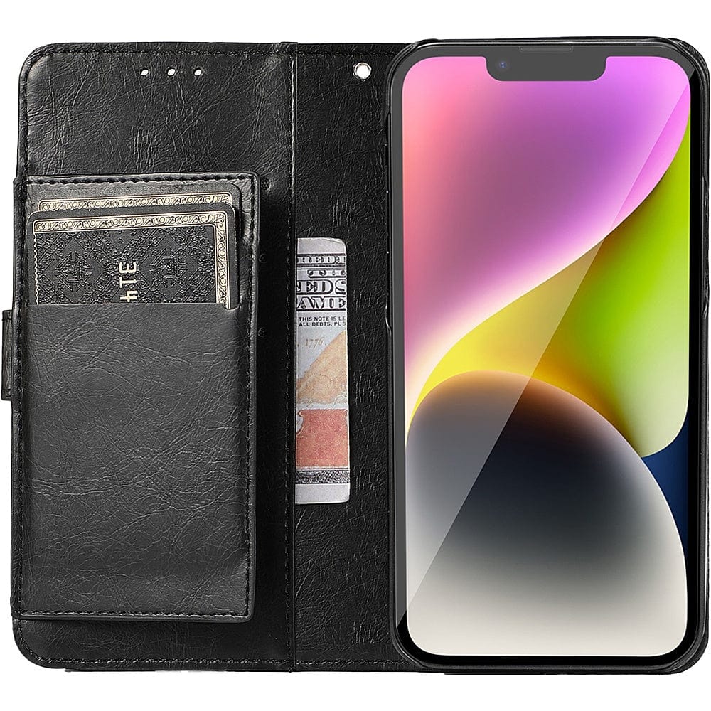 Indy Series Eco-Friendly Leather Wallet Case for iPhone 14 Plus with Kickstand and Card Slots