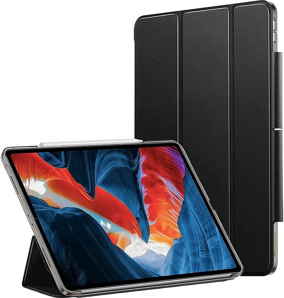 ESR Black Folio Case with Tempered Glass Screen - iPad Pro 12.9" (4th, 5th, and 6th Generation)