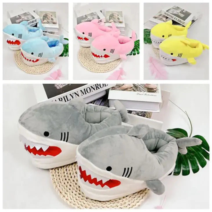 Cute Cartoon Shark Indoor Warm Home Cotton Slippers