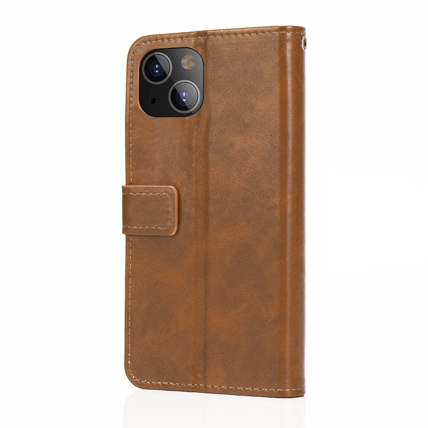 Indy Series Brown Leather Wallet Case - iPhone 13 Mini