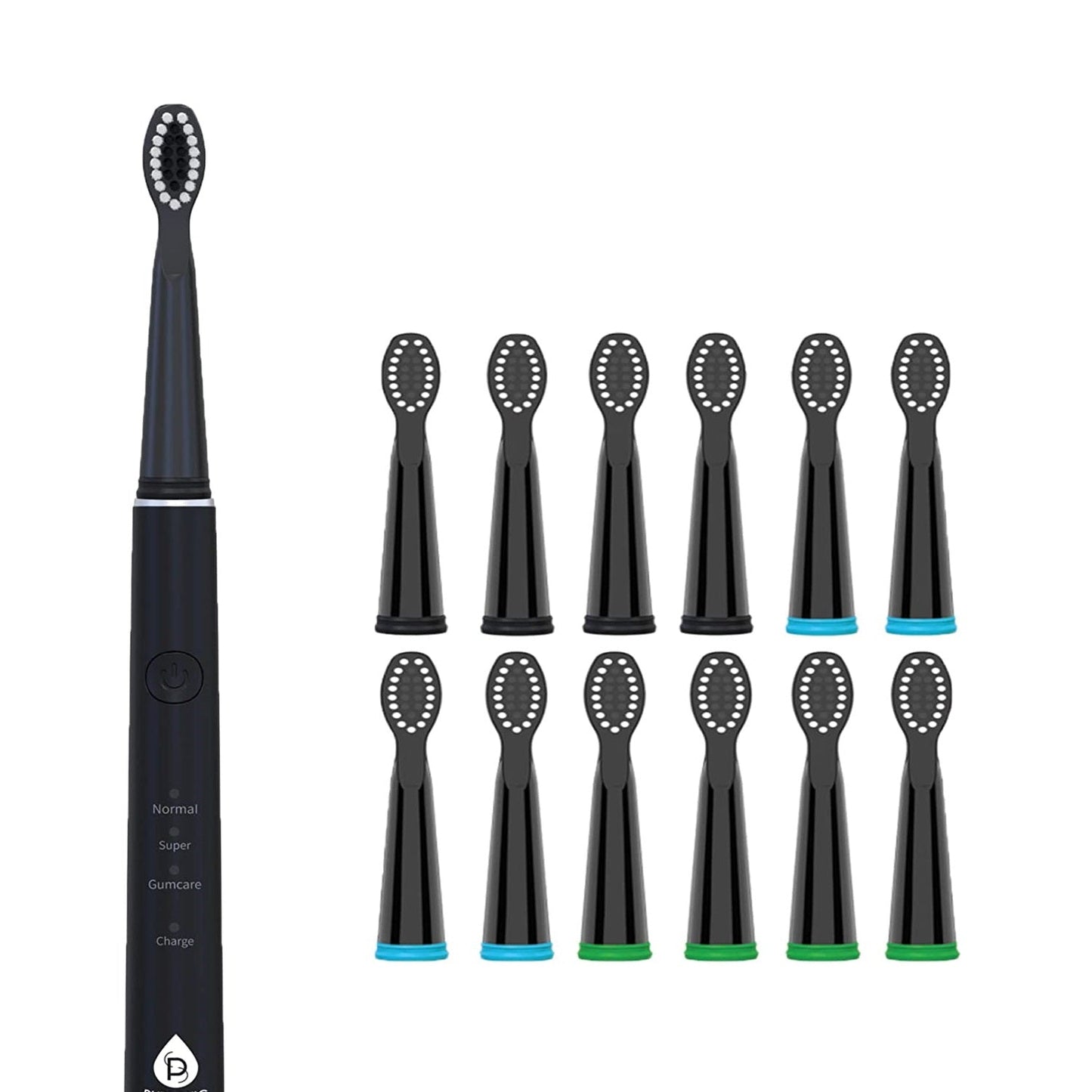 USB Rechargeable Sonic toothbrush with 12 Brush Heads