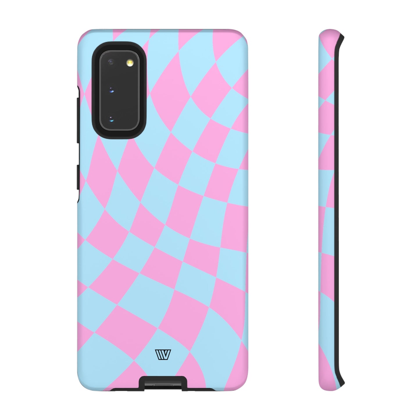 BLUE PINK CURVY CHECKERBOARD | Tough Phone Case