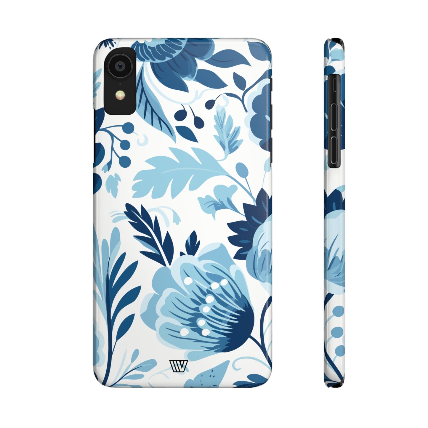 BLUE WHITE FLOWERS | Slim iPhone Case