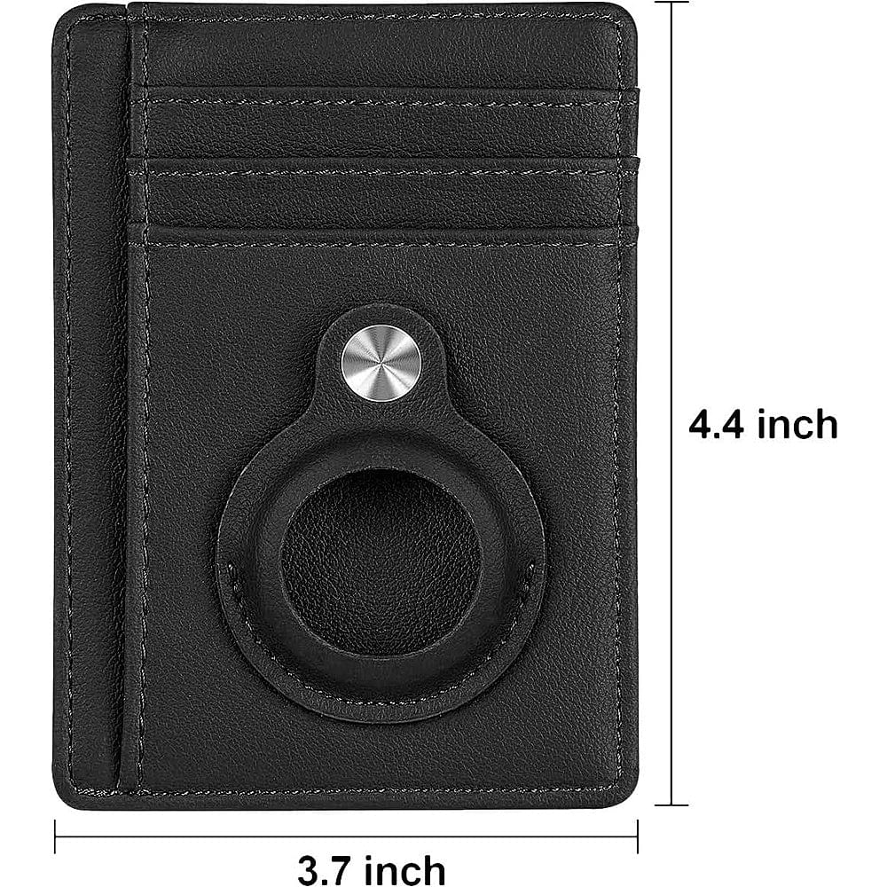 Genuine Leather Wallet Case With AirTag Compatibility - Slim Design, 3 Card Slots & Cash Slot