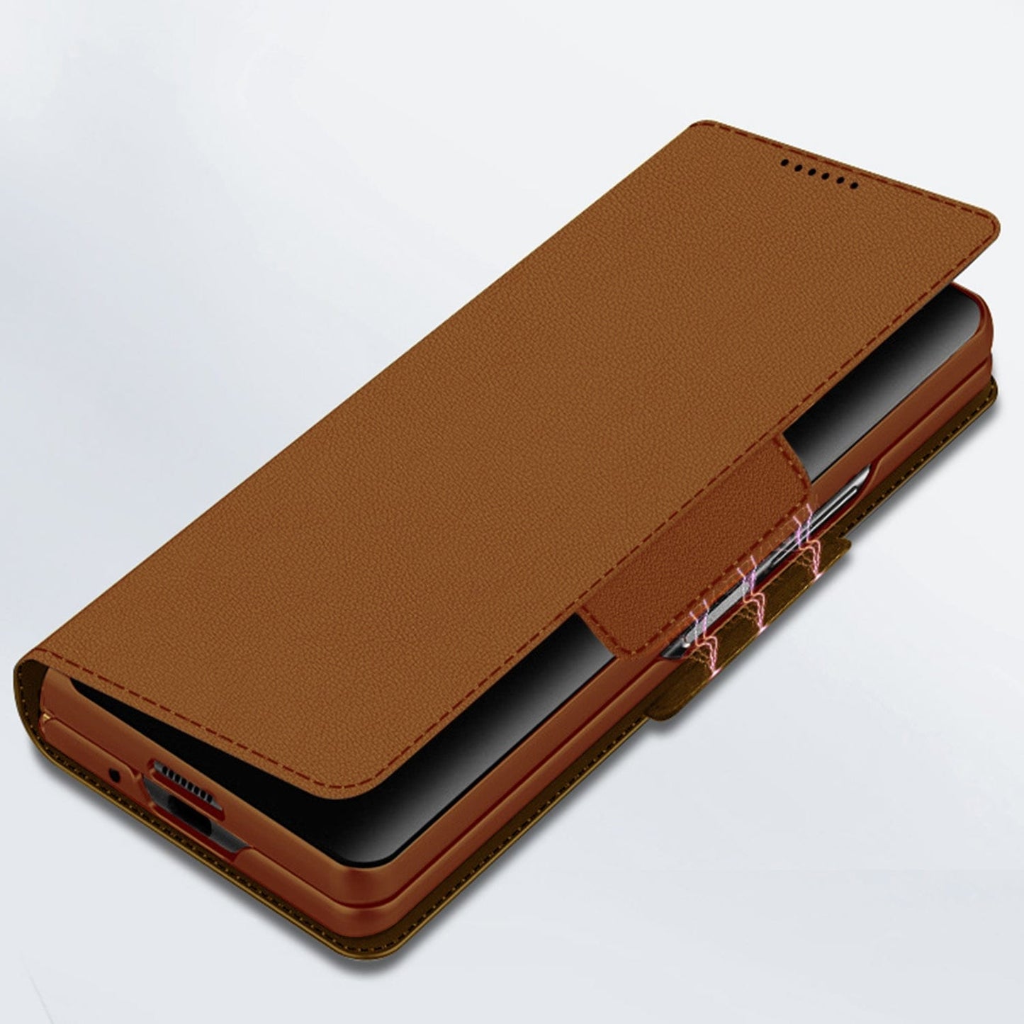 Indy Series Eco-Friendly Vegan Leather Wallet Case For Galaxy Z Fold4 With Kickstand