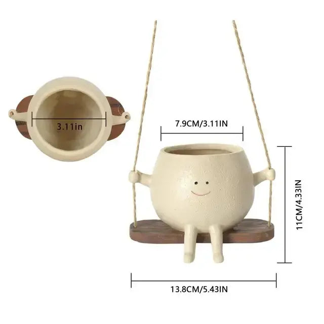 Swinging Face Planter Pot